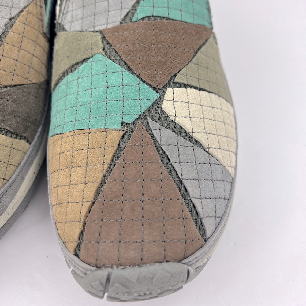 MERRELL JUNGLE MOC SCRAP LEATHER MULTI COLOR PATCHWORK CLOGS/SHOES SIZE 12 - Picture 12 of 17